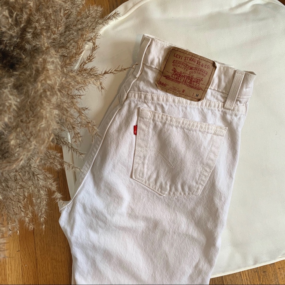 Vintage White Levi Straight Leg Jeans